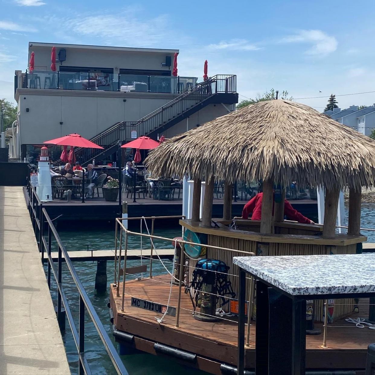 At the Waterfront Restaurant Wyandotte, you can board the Aloha Tiki Tour boat.