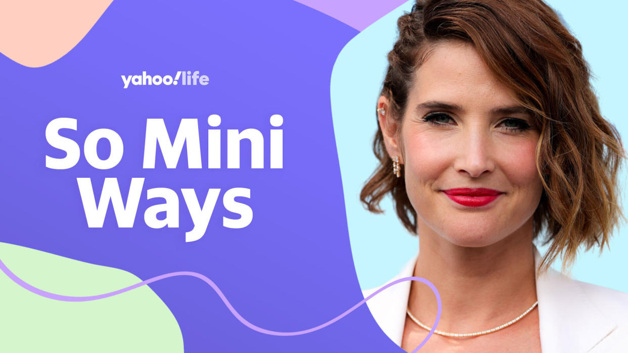 Cobie Smulders is raising two daughters with husband Taran Killam and says when parenting gets tough, she tries to remember what she was like as a teenager. (Photo: Getty; designed by Quinn Lemmers)