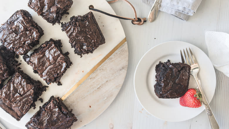 Brownies with strawberry