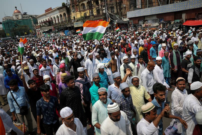 FILE PHOTO: Protest against India's BJP members' comments on Prophet Mohammed, in Kolkata