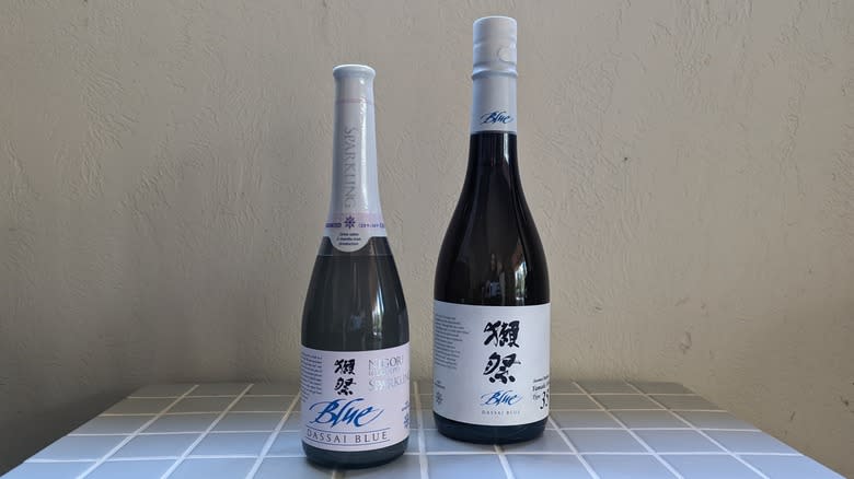 two bottles of sake