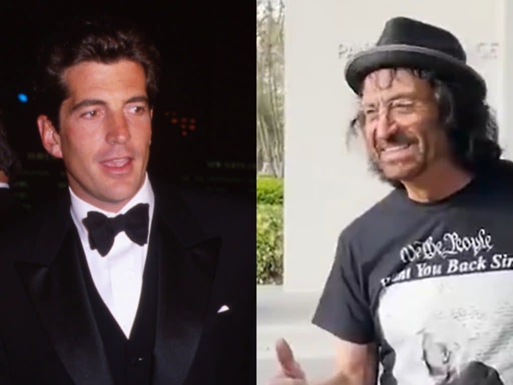 JFK Jr and Vincent Fusca, who some conspiracy theorists believe are the same person ((Photo By George De Sota/Liaison) / Twitter @TheGoodLiars)