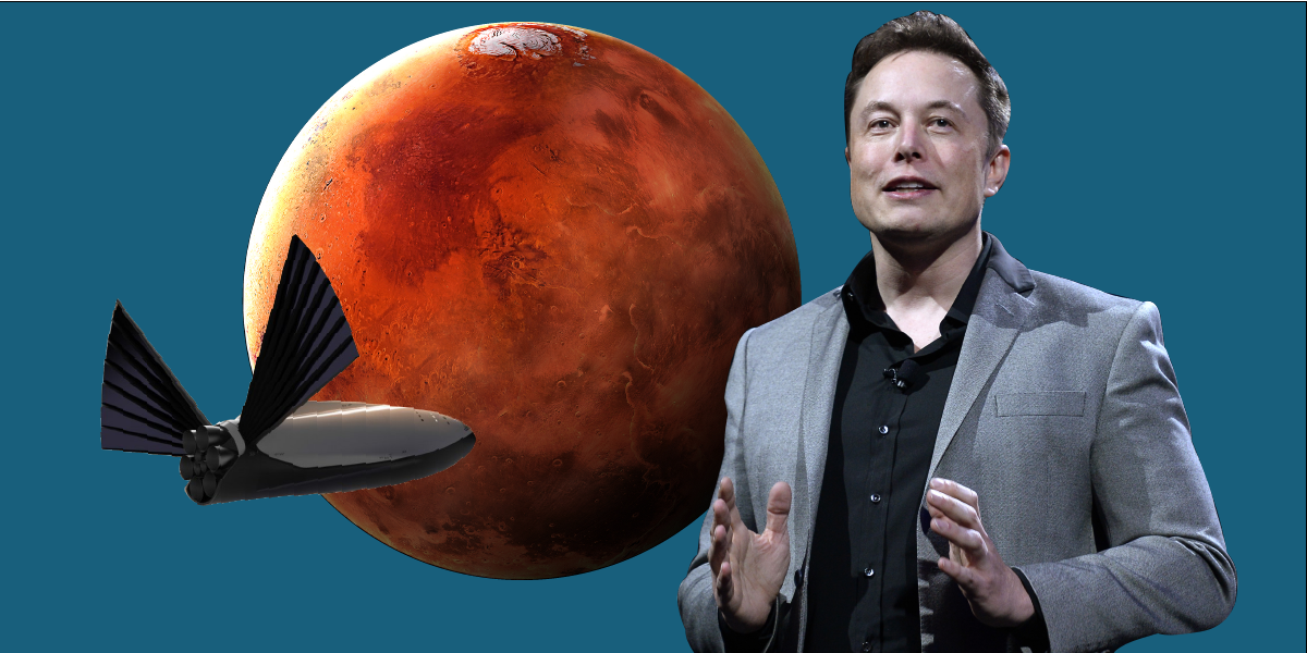 elon musk spacex mars colony rocket spaceship bi graphics 2x1