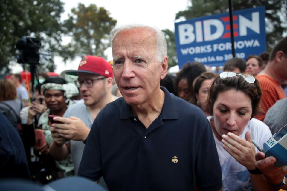 Joe Biden greets guests at the Polk County Democrats' Steak Fry: Getty