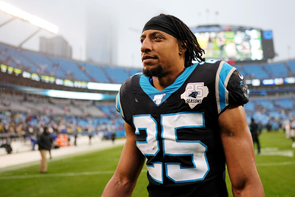 Eric Reid challenged the NFL's new collective bargaining agreement on Monday. The NFLPA stood by it on Wednesday. (Jacob Kupferman/Getty Images)