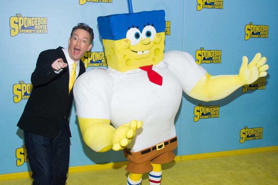 Tom Kenny attends the world premiere of “The Spongebob Movie: Sponge Out Of Water” at AMC Lincoln Square in 2015, in New York. Kenny, the longtime voice SpongeBob SquarePants, will meet with fans for photo-ops on Friday and Saturday at LexCon.