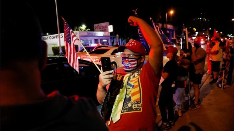 Trump supporter in Little Havana, Florida