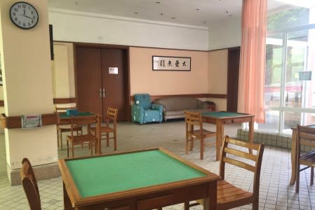 Mahjong area for elderly's recreation in Yee Hong Heights, a senior care home managed by a Hong Kong charitable organization, in Shenzhen