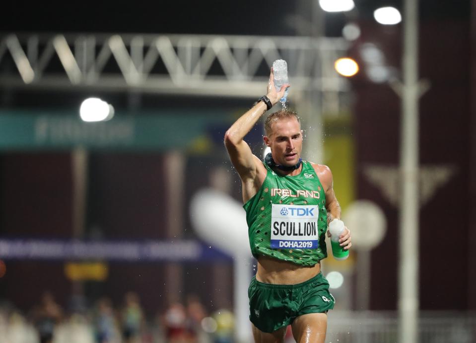 Athletics - World Athletics Championships - Doha 2019 - Men's Marathon - Doha, Qatar - October 6, 2019  Ireland's Stephen Scullion in action REUTERS/Lucy Nicholson