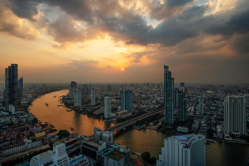 An aerial view of Bangkok