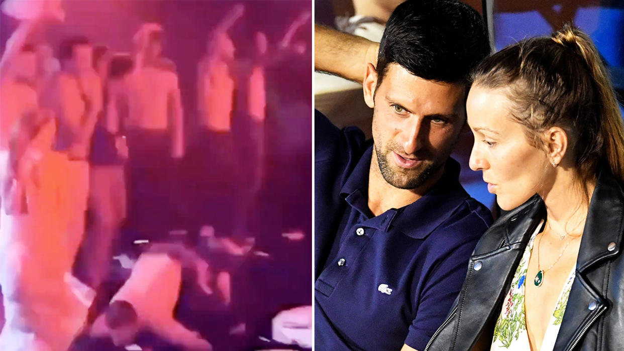 Novak Djokovic and wife Jelena, pictured here at the Adria Tour in June.