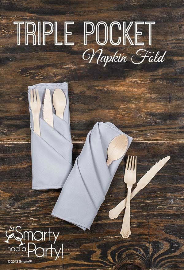 Triple Pocket Napkin Folding Idea