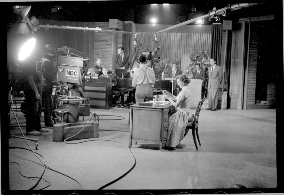 <p>On the set of <em>The Betty White Show</em> in 1954.</p>