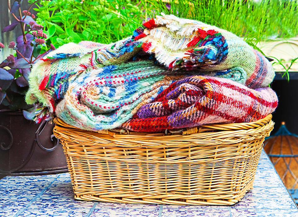 Cozy Fall Picnic Ideas: Basket of Blankets