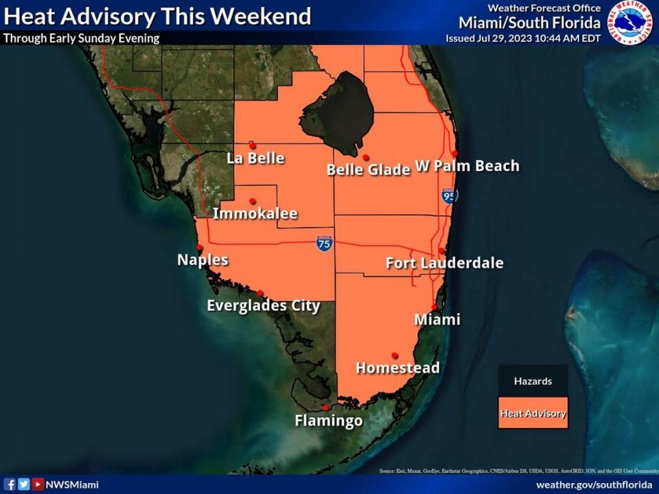 El servicio del tiempo emite de nuevo una advertencia de calor para el sur de la Florida.