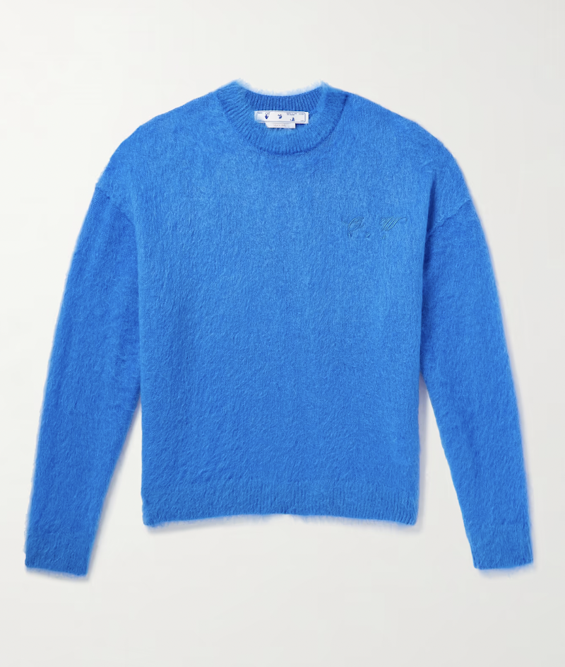 Logo-Print Brushed Mohair-Blend Sweater