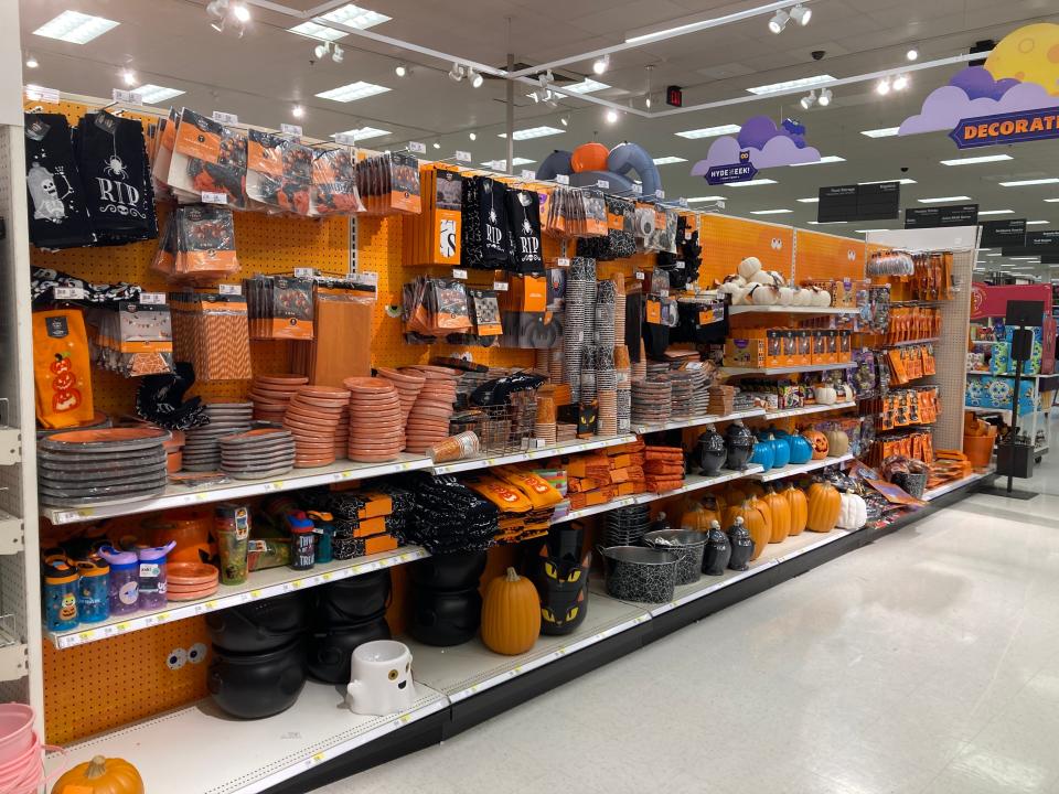 Halloween party supplies and table settings at Target.