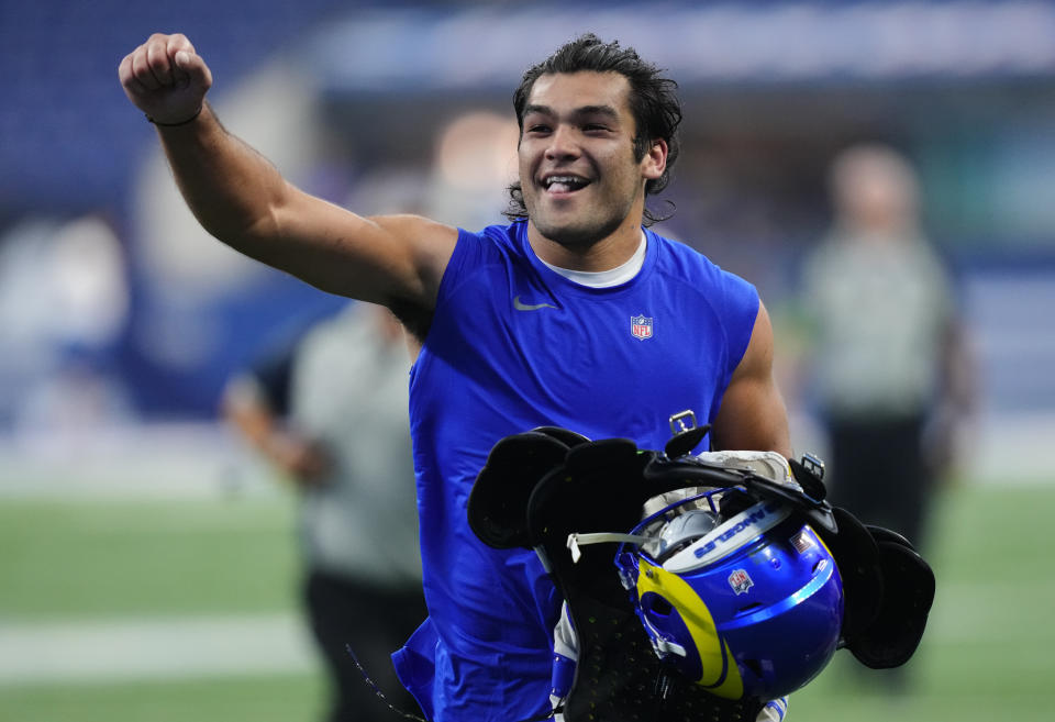 Puka Nacua #17 of the Los Angeles Rams