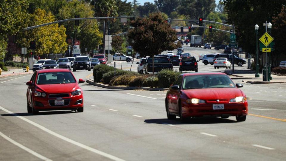 Atascadero has proposed reducing El Camino Real to 2 lanes downtown seen here Oct. 12, 2023. David Middlecamp/dmiddlecamp@thetribunenews.com