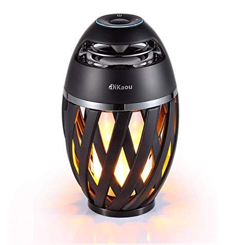 13) DIKAOU LED Bluetooth Speaker Flame Table Lamp