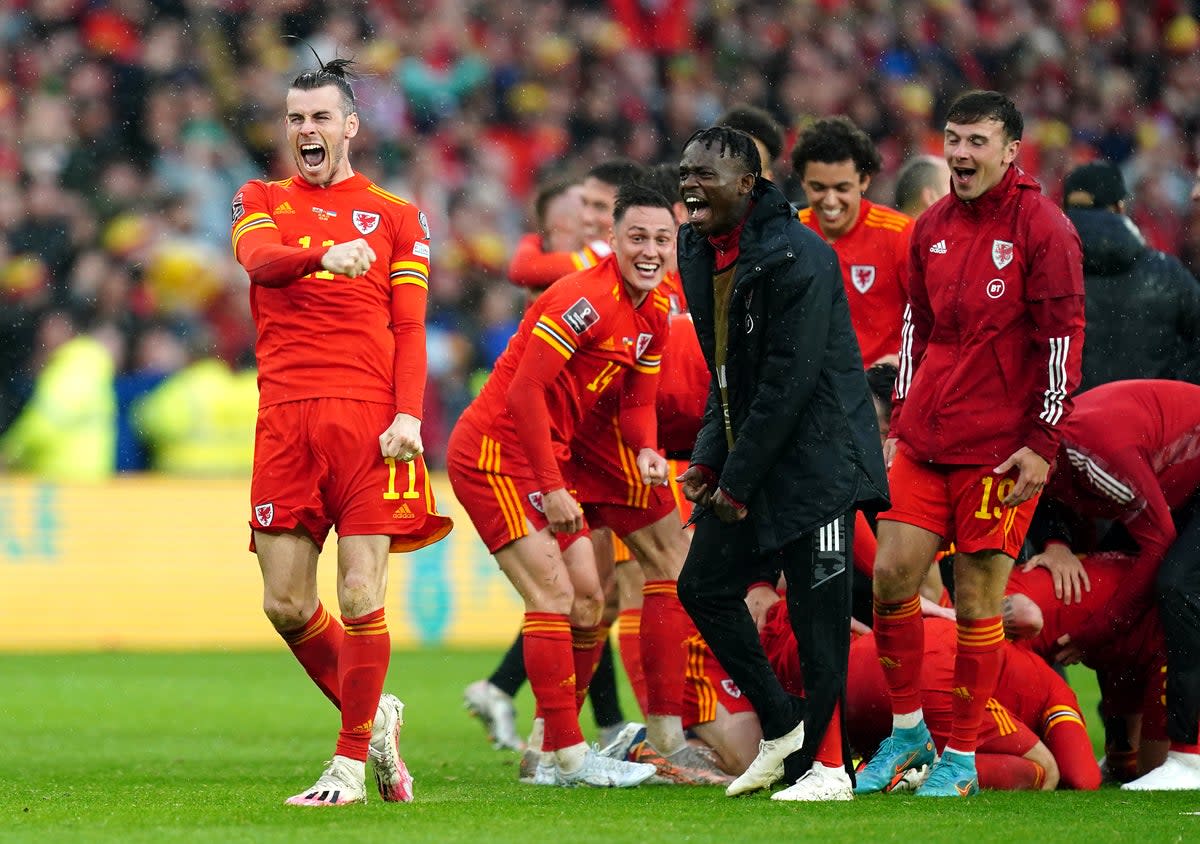 Gareth Bale (left) says the World Cup play-off final victory over Ukraine was Welsh football’s greatest result (David Davies/PA) (PA Wire)