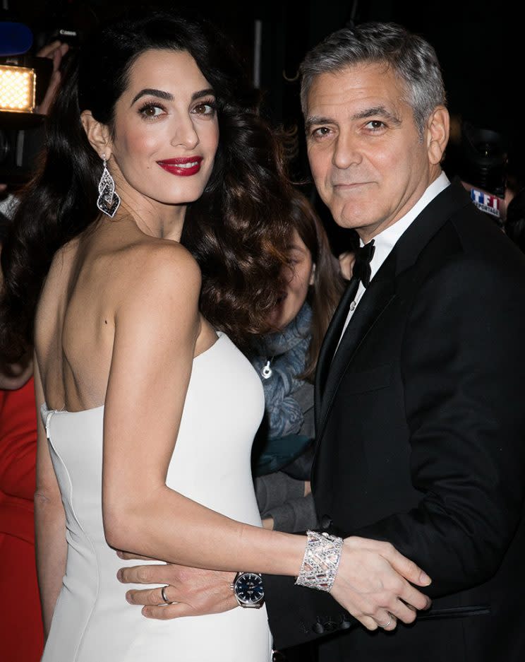 Amal and George Clooney step out in Paris. (Photo: Marc Piasecki/WireImage)