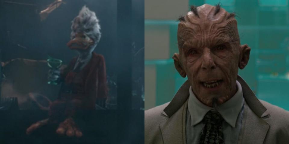 Howard the Duck and the Broker, as seen in 2014's "Guardians of the Galaxy."