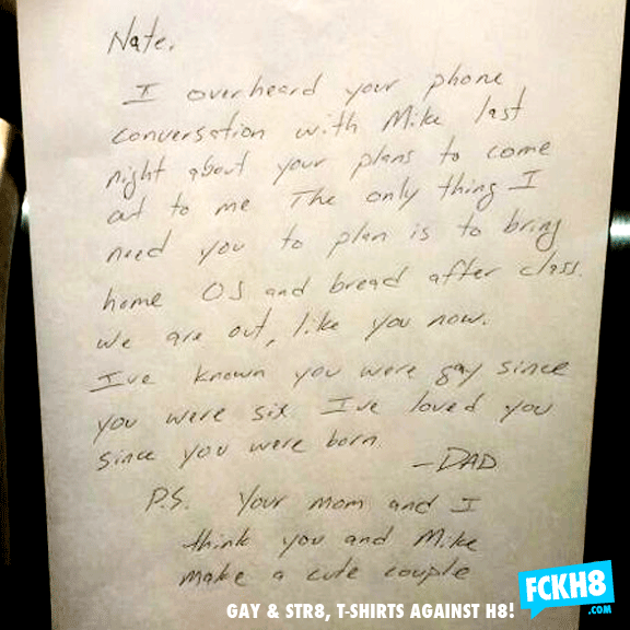 La carta de un padre a su hijo gay