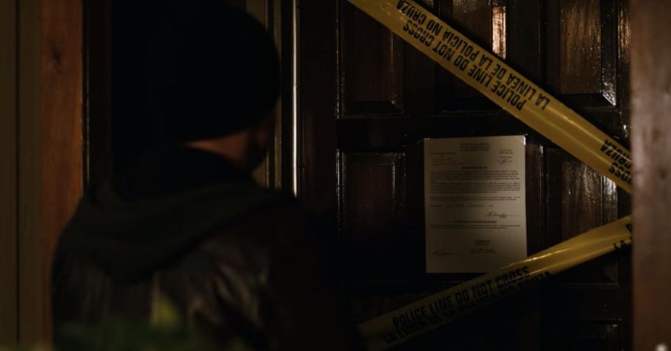 Jesse Pinkman arrives at Todd's apartment in "El Camino." (Photo: Netflix)