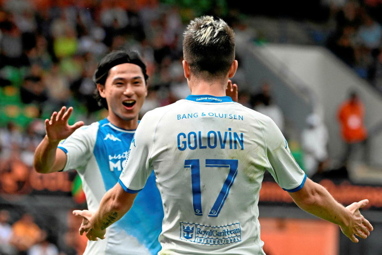 Malgré des buts d'Aleksandr Golovin et Folarin Balogun, l'AS Monaco a concédé le match nul à Lorient (2-2) dimanche.  - Credit:DAMIEN MEYER / AFP