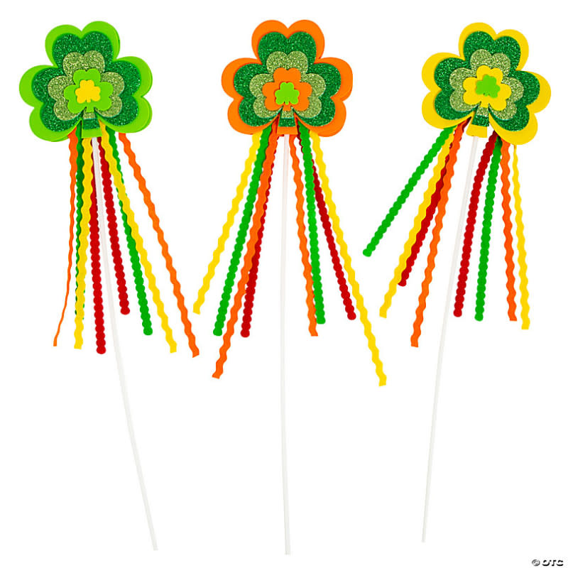 <p>Oriental Trading Company</p><p>Let your little leprechauns bestow all the magical wishes their hearts desire on St. Paddy’s Day with these bold, glittery shamrock wands from <a href="https://www.orientaltrading.com/st--patrick-s-day-wand-craft-kit-a2-13962553.fltr?sku=13962553&categoryId=550675&BP=PS521&cm_mmc=Social-_-Paid-_-Pinterest+PLA+Craft+&+Hobby+Supplies-_-St.+Patrick%60s+Day+Wand+Craft+Kit&cm_mmca1=PaidSocial&cm_mmca2=PLA&cm_mmca3=PS521&cm_mmca4=FS49&cm_mmca5=Craft+&+Hobby+Supplies&cm_mmca6=Pinterest&cm_mmca7=13962553" rel="nofollow noopener" target="_blank" data-ylk="slk:Oriental Trading Company;elm:context_link;itc:0;sec:content-canvas" class="link rapid-noclick-resp">Oriental Trading Company</a>. With self-adhesive foam pieces, this craft is super simple for even the littlest hands.</p>