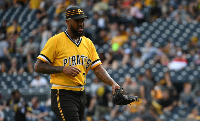 Pittsburgh Pirates relief pitcher Felipe Vazquez (73) in the ninth