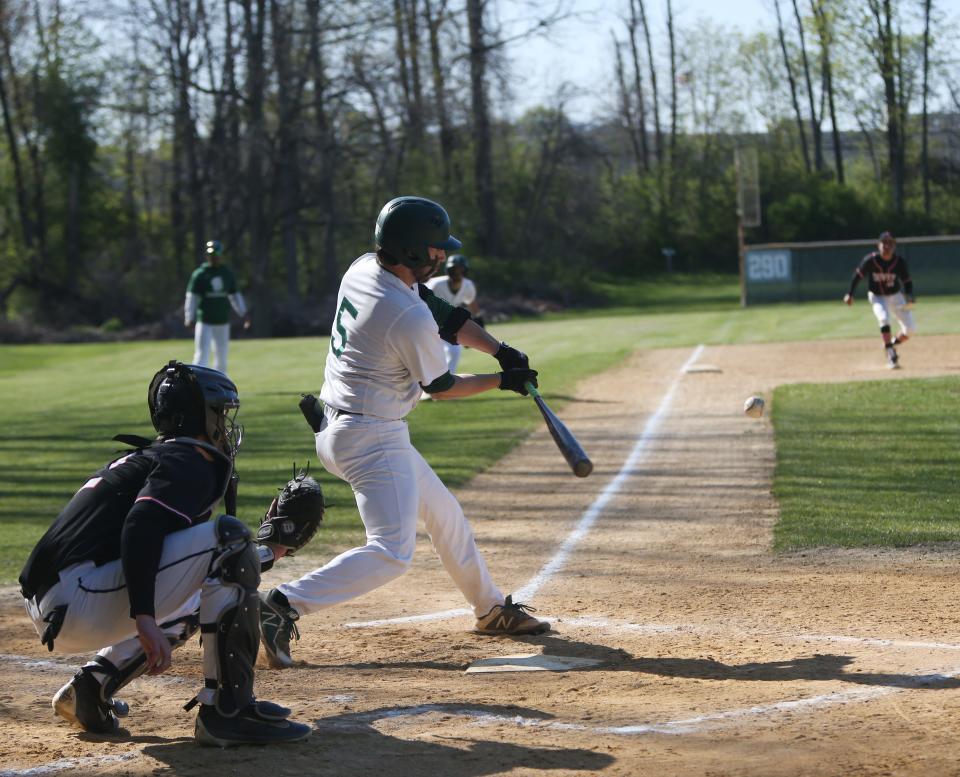 Spackenkill's Andrew Speranza at bat during Friday's game versus Dover on April 29, 2022.
