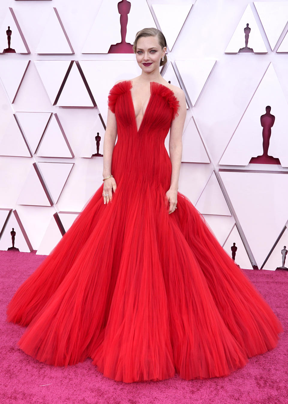 LOS ANGELES, CALIFORNIA – APRIL 25: Amanda Seyfried attends the 93rd Annual Academy Awards at Union Station on April 25, 2021 in Los Angeles, California. (Photo by Chris Pizzello-Pool/Getty Images)