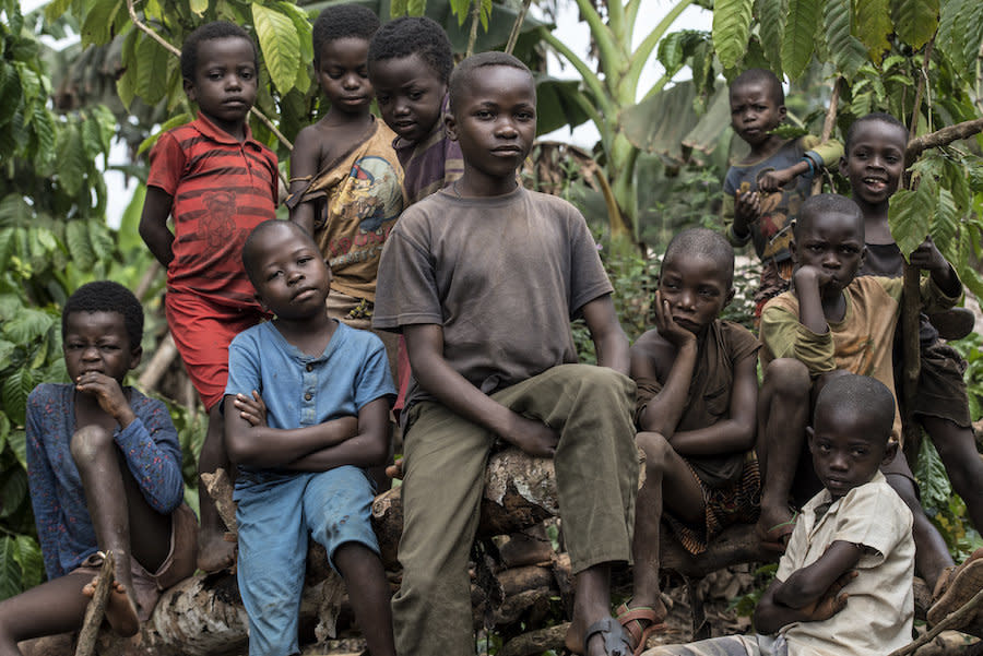 Children pose for a photo outside a rural village in Congo. Monkeypox was traced back to this country in 1970. (Photo: Neil Brandvold/DNDi)