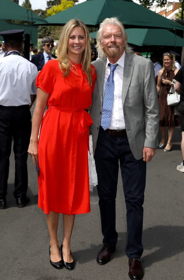 Sir Richard Branson with daughter Holly Branson at Wimbledon