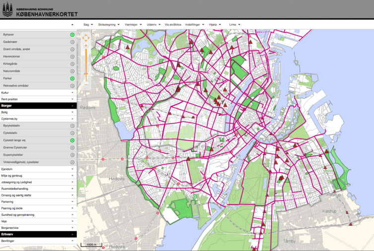 <span class="caption">Interactive online map of Copenhagen.</span>