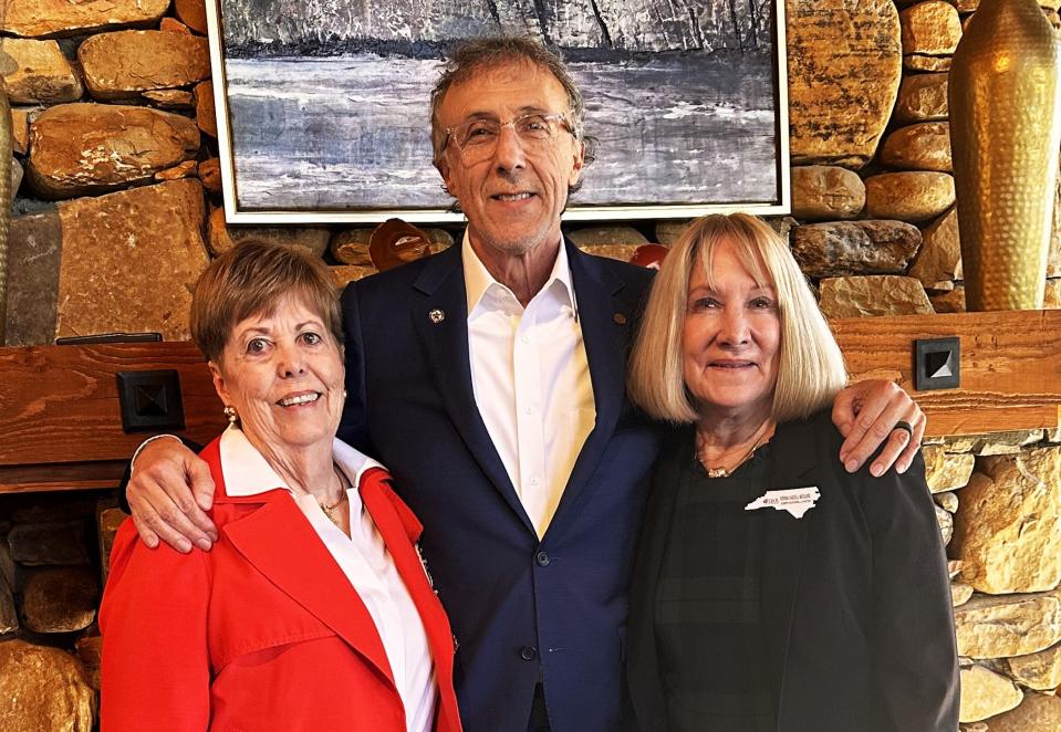 Blue Ridge Honor Flight founder Jeff Miller, center, was recently honored by the Daughters of the American Revolution with the Community Service Award. At left is DAR Regent Charlotte Walsh and at right is Community Service Award Chair Dorsa McGuire.