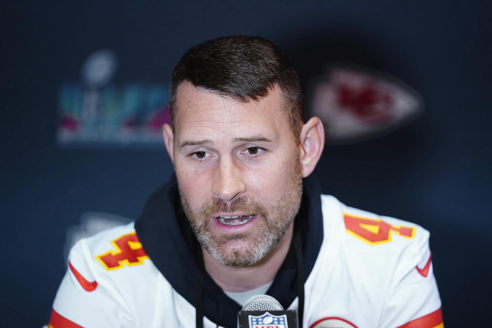 The Chiefs are happy with Chad Henne's impact on Patrick Mahomes — and his performances in the playoffs on short notice. (AP Photo/Ross D. Franklin)