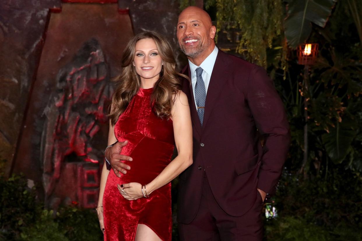 Expecting: Lauren Hashian and Dwayne Johnson are expecting: Christopher Polk/Getty Images