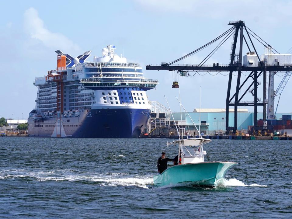 The Celebrity Edge docked in Florida