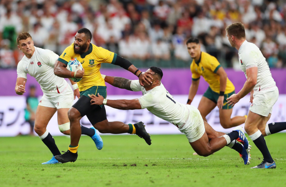 England were worthy winners of this bruising quarter final encounter with Australia, and here Samu Kerevi of Australia hands off Manu Tuilagi of England. Photographer Dan Mullan (Getty Images) explains: “By using a higher shutter speed I was able to capture the exact moment his hands were on his face.”