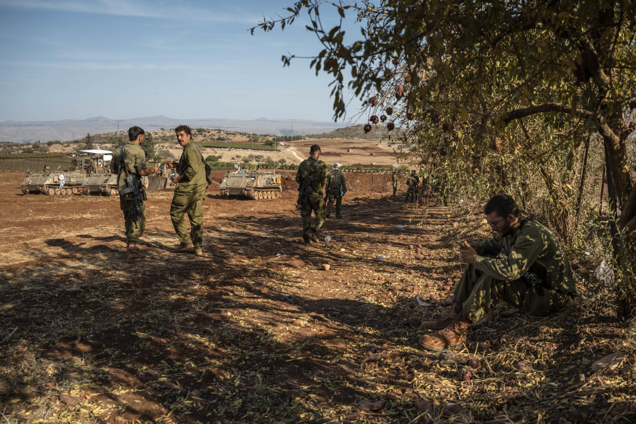 Israeli soldiers stationed in Northern Israel, on Oct. 26, 2023. (Sergey Ponomarev/The New York Times)