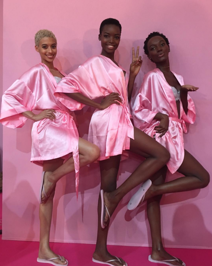 Three models walked at this year's Victoria's Secret show with their natural hair on display [Photo: Instagram/heriethpaul] 