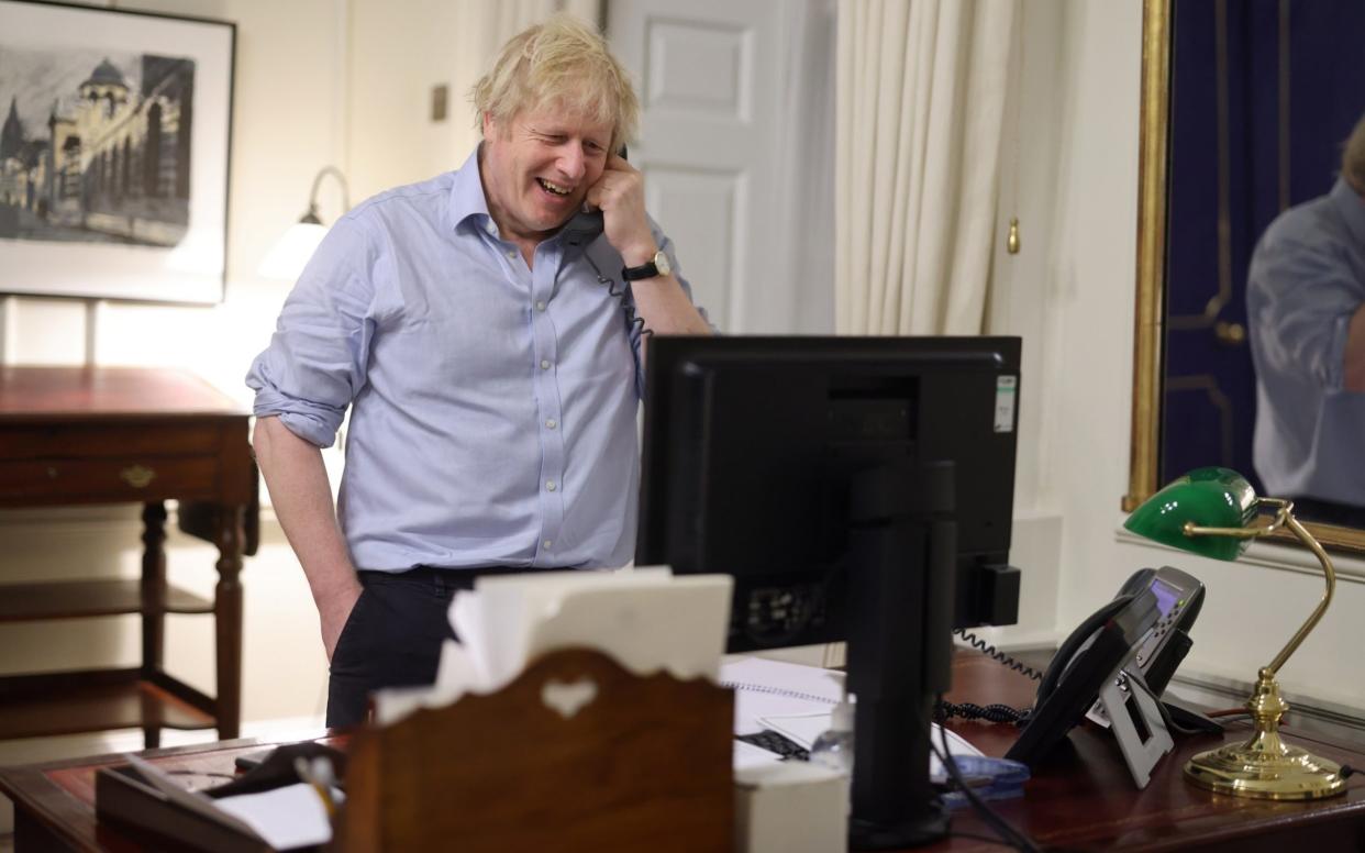 Boris Johnson on the phone - Andrew Parsons / No10 Downing Street