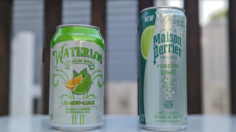 Maison Perrier and Waterloo cans