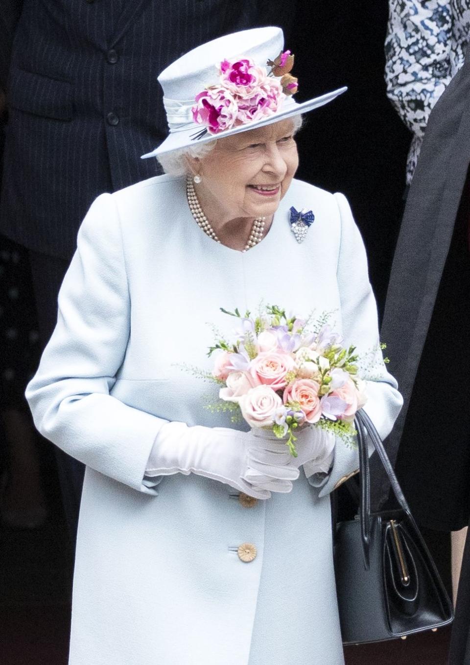 <p>When her mother died in 2002, Queen Elizabeth inherited several pieces of jewelry, including this Sapphire and Diamond Grapes Brooch.</p>