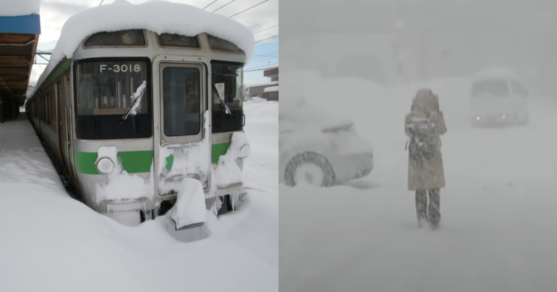 北海道札幌市大雪創紀錄。（翻攝自推特、ANNnewsCH YouTube）
