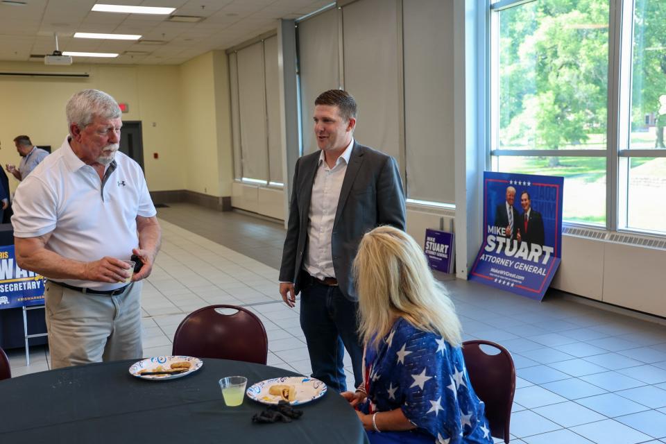 Derrick Evans, 39, who served three months in prison after joining pro-Trump protestors who invaded the U.S. Capitol on Jan. 6, 2021, is running in 2024 for the GOP nomination for U.S. House of Representatives.