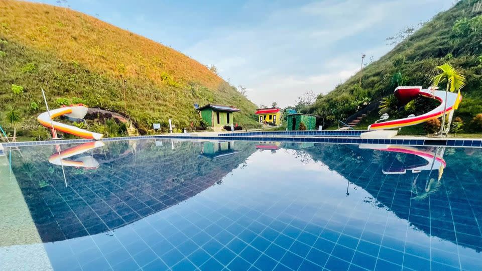 A pool and several waterslides seen at the hotly debated resort. - The Captain’s Peak Garden and Resort Bohol/Facebook